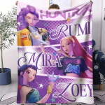 KPop Deemonik&uuml;tid Tekk Rumi Mira Zoey Tr&uuml;kitud Flanell Visketekk Kodu Vaba Aja Veetmiseks Telkimiseks Reisimiseks F&auml;nnide Kingitused 150x200cm