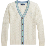 Polo Ralph Lauren V-kaelusega pikkade varrukatega v&auml;rviplokkidega puuvillane kampsun Laste kampsun 323A12209-001 M