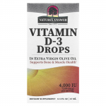 Looduse vastus, D-3-vitamiini tilgad, 100 mcg (4000 R&Uuml;), 15 ml (0,5 fl untsi)
