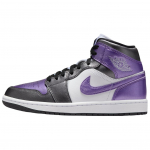 Jordan Air Jordan 1 Slip Resistant Abrasion Resistant Mid top Vintage Basketball Shoes Women's Silver White Purple HJ5911-105 38