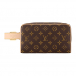 Louis Vuitton Dopp Kit Monogramm L&otilde;uend Nahkdetailidega Tualettkott Naiste Tualettkott Pruun M83112 Basic Set (Bag+Dust Bag)
