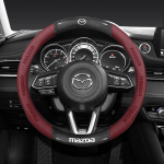 2025 Kuuma 38CM s&uuml;sinikkiust nahast rooliratta kate Mazda 2 3 CX5 CX30 CX8 CX3 Mazda2 6 5 CX9 BT50 jaoks Autotarvikud veinipunane v&auml;rv