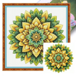 Mandala t&auml;ielik 11CT DIY tr&uuml;kitud ristpistes komplektid 40x40cm Ristpiste kunsti- ja k&auml;sit&ouml;&ouml;komplektid algajatele t&auml;iskasvanutele Kodu kaunistamiseks