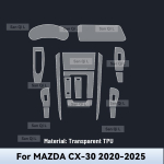 L&auml;bipaistev TPU MAZDA CX-30 jaoks -2025 Auto keskkonsooli meediapaneeli navigatsiooni kriimustusvastane kaitsekile sisekile Left rudder driving gray