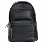 Versace Jeans Couture S&uuml;gis Talv Kollektsioon Logo T&otilde;mblukuga Sulgemine Kunstnahast Seljakott Meeste seljakott Must 75YA4B70ZG128899 Basic Set (Bag+Dust Bag)