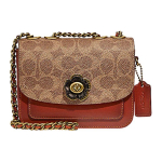 Coach Madison 16 Camellia keeratava lukuga Signature logo v&auml;rviplokk V&auml;ike nahast &otilde;lakott Naiste &otilde;lakott Pruun Mitmev&auml;rviline C0829-B4NQ4 Basic Set (Bag+Dust Bag)