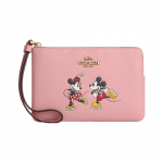 Coach Mickey Mouse J&auml;&auml;suusatamise Muster T&otilde;mblukuga Rahakott Naiste rahakott Messing Hele-Roosa CN026-B4OFE Basic Set (Bag+Dust Bag)