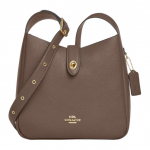 Coach Hadley 25 metalliklogoga kivikestega nahast &otilde;lakott, keskmine, naiste kotid, tumepruun CW002-IMV2R Gift Box Set (Basic Set+Yellow Box)