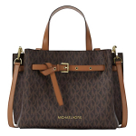 Michael Kors MK Emilia Keskmise t&otilde;mblukuga taskuga kaetud l&otilde;uendist kandekott V&auml;ikesed naiste k&auml;ekotid Pruun 30F5GU5S1B-BRN/ACORN Basic Set (Bag)