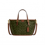 Coach Takso 21 Kuldne Riistvara Kogu Pind Tr&uuml;kitud T&otilde;mblukuga Kott Naiste kott Oliiviroheline Mink-Pruun CCD94-B4YDY Gift Box Set (Basic Set+Black Box)