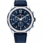 Tommy Hilfiger Meeste Multifunktsionaalne Kell Sinine sihvernahk Nahkrihm 1792063 sinine