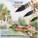 BRUSTRO Kunstniku Loodusliku Karvaga MOP Pintsel | Komplekt 4 tk - (0, 2, 4, 8) | Ideaalne akvarelli, segamiseks, &uuml;mara pintsli, kunsti jaoks MOP Brush pruun