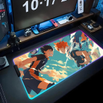 Anime haikyuu tapeet Hiirematt RGB M&auml;ngurihiirematt Suur LED-matt PC-lauamatt Helendav hiirematt Suured klaviatuurimatid Lauavaip 600x300x3mm