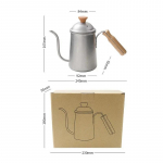 650 ml k&auml;sitsi pruulitud kohvikann, pikk kitsa tila k&auml;epidemega roostevabast terasest veekeetja matkalauan&otilde;ud teekann kohvi valmistamise tarvikud