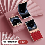 Samsung Galaxy Z Flip 7 jaoks Galvaanitud Nahast Tekstuuriga L&auml;ikiv Teemant R&otilde;ngaga Riputamiseks S&otilde;rmej&auml;ljevastane Telefoni&uuml;mbris For Galaxy Z Flip 7 black