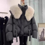 Naiste jope talvine karusnahast krae, pikad varrukad, paksendav Hoia soojas Parkas Korea mood Slim Fit Street Parka mantlid XS