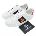 GUCCI ACE Mesilase Tikandiga Moodsad Laua Kingad Naiste Suurus Valge Roheline Tennisking 431942 A38G0 9064 35