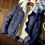 Meeste Talvine Vintage Denim Jakk Voodriga T&auml;idisega L&otilde;tv Denim Jakk N&ouml;&ouml;pidega Suur Suurus Jakk M