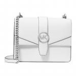 MICHAEL KORS Greenwich Klassikaline Logo Magnetilise Sulguriga Crossbody Veisenahast &Otilde;lakott V&auml;ike Naiste Valge valge
