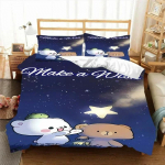 Kawaii Bubu ja Dudu 3D-tr&uuml;kiga Anime Voodipesukomplekt Tekikate Tekk Voodi &Uuml;he Inimese Twin T&auml;is King Queen Suurusega Voodipesukomplekt Lastele 135x200cm