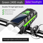 P&auml;ikeseenergial t&ouml;&ouml;tav jalgrattavalgusti sarvega 120dB 1200mA 600LM Type-C USB Laetav MTB Maanteejalgratta Esituli Veekindel Jalgratta Esitulekt