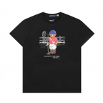 Ralph Lauren Suvine Meeste ja Naiste 100% Puuvillane Polo Karu T-s&auml;rk Jockeri Karu Prindi ja Allkirjaga S must