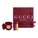 Gucci meigikomplekt Piiratud v&auml;ljaanne Silky Cushion, Velvet Mist Kaheosaline komplekt: Siidine cushion-p&otilde;hjakreem #03 14g + V&auml;rviline sametine huulepulk #128 3,5g punane