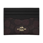 Coach 10 Br&auml;ndi logo Mitme kaardipesa Kaetud l&otilde;uend Kaardihoidja Naiste kaardihoidja Must CZ286-IMXAQ Gift Box Set (Basic Set+Yellow Box) black