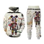Hip Hop Graffitifotoga 3D Multikaj&auml;ljendis Kaheosaline Kapuutsiga Dressipluus ja P&uuml;ksid Unisex Vabaaja Dressipluus Treening&uuml;likond Kevadeks S&uuml;giseks Streetwear 6XL gray