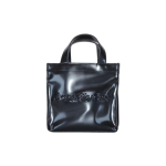 Acne Studios Reljeefne logo L&auml;ikiv tekstuur Pol&uuml;uretaan T&otilde;mblukuga kott Ostukott Crossbody K&auml;ekott Mini Naiste kott Must C10159-900 Basic Set (Bag+Dust Bag)