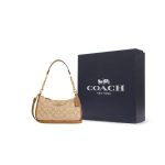 COACH Teri L&otilde;uend Gladeda Nahaga K&auml;ekott, &Otilde;lakott Keskmine Naiste Kuldne Hele Khaki Gift Box Set (Basic Set + Black Gift Box)