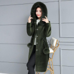 Naiste talvine vabaaja soe parkjakk Solid Outwear Mantel karusnahast mantel S