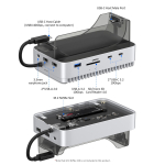 Thunderbolt 4/5 Mac mini M4 vertikaalne alus ja v&auml;line k&otilde;vaketta korpus, 40 Gbps gray