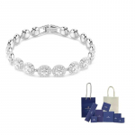 Swarovski Una Ingluslik kristallidega kaunistatud k&auml;ev&otilde;ru F-Original Brand Box And Bag valge