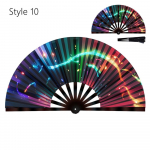 K&uuml;mne tolline fluorestseeruv ventilaator UV-helendusega Kerge Tai Chi ventilaator Lavaesinemine Tants Kokkupandav Kung Fu kokkupandav ventilaator