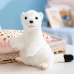 Simulatsioon Valge Nastik Pl&uuml;&uuml;sist M&auml;nguasjad T&auml;idisega Mugav Nastik Nukud &Otilde;rnad Armsad Tuhkru Loomad Nukud Kawaii Toa Kaunistus Naljakas Laste Kingitus 20cm valge