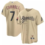 Tikitud Arizona Diamondbacks Nr. 7 Carroll meeste jersey pesapalli vorm S, 75KG must