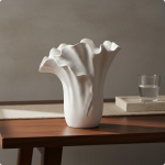 Keraamiline vaas Kunstiline ebat&auml;iuslikkus Laineline Minimalistlik Kodu sisustus Dekoratsioon Must L White S gray