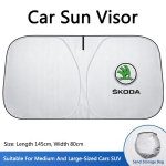 Auto UV-kaitse Tuuleklaasi P&auml;ikesesirm Kokkupandav P&auml;ikesesirm Kate Skoda Octavia Rapid Fabia Superb Kodiaq Scala Karoq Kamiq white