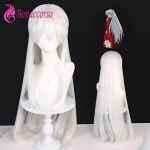 Inuyasha Cosplay Parukas Valge Maisi Lokk S&uuml;nteetiline Pikk Sirge Parukas Anime Coser Kuumakindel Kiud Parukas Halloween Igap&auml;evane Pidu Image size white