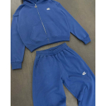 Naiste &uuml;legabariidiline kapuutsiga lukuga dressipluus ja sobivad dressip&uuml;ksid komplektina Hall Sinine Streetwear Vabaaja Pikkade varrukatega Talvekomplekt Large blue