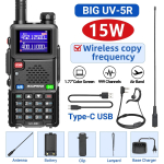 Baofeng uuendatud UV-5RH 10W raadiosaatja &otilde;hukanali traadita sageduse kopeerimisega pika leviga Type-C laadijaga UV 5R amat&ouml;&ouml;rraadio EURO