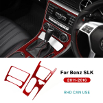 Mercedes Benz SLK R172 2011 2012 2013 2014 2015 2016 jaoks Ehtne Pehme S&uuml;sinikkiust Viimistluskleebis Auto Keskjuhtimise K&auml;igukangi Paneeli Tarvikud Red RHD