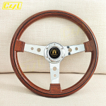 JDM 340mm Klassikaline Puidust Stiilis Rooliratas Kroomitud Kodaratega Vintage Spordiratas B