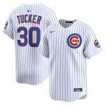 Chicago Cubs MLB Tikitud Pesapallis&auml;rk Unisex Spordis&auml;rk Valge triibuline Suurus 30 S Kuni XXXL No.30 White Stripe-M