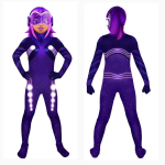 Imeimeeline Kimalane Cosplay Bodysuit, Kimalase T&auml;ispikk Kombinesoon Lastele ja T&auml;iskasvanutele Halloweeni Etenduseks 180cm lilla