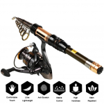 Kaasaskantav ridvarulli komplekt &ndash; teleskoopne ridvarulli kombod reisimiseks mageveep&uuml;&uuml;giks 1.3M Rod &WQ2000 Reel