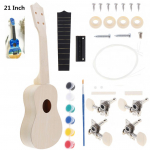 21-tolline Ukulele isetegemise komplekt Basswood Soprano Hawaii kitarri k&auml;sitsit&ouml;&ouml; maalimine vanemate ja laste jaoks