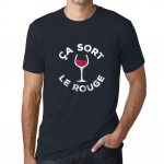 Meeste vintage T-s&auml;rk Graafiline T-s&auml;rk C?a Sort le Rouge Navy XS kuristik