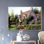 DIY Teemantmaaling Kivide Maja Teemanttikandid Maaliline kodukaunistus Rhinestones Pildid 20X30CM